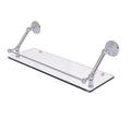 Polished Chrome Floating Glass Shelf with Gallery Rail - 24 inch A121