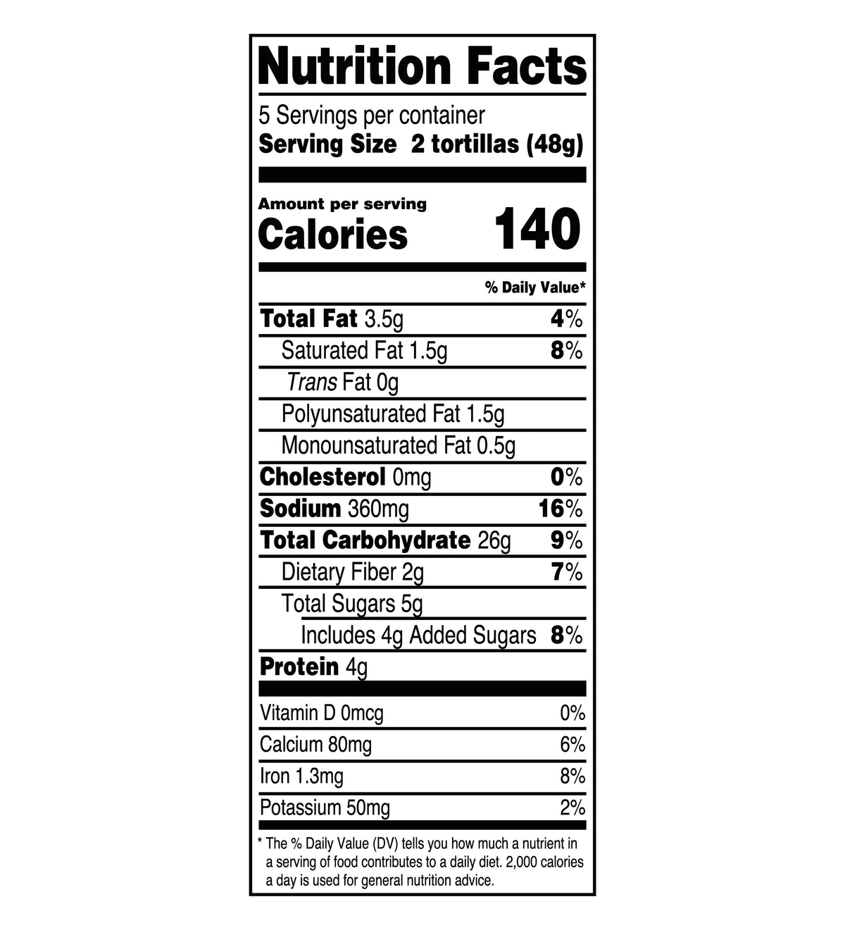 Super Soft Hawaiian Street Taco Flour Tortillas, 8.54 oz, 10 Count D5831