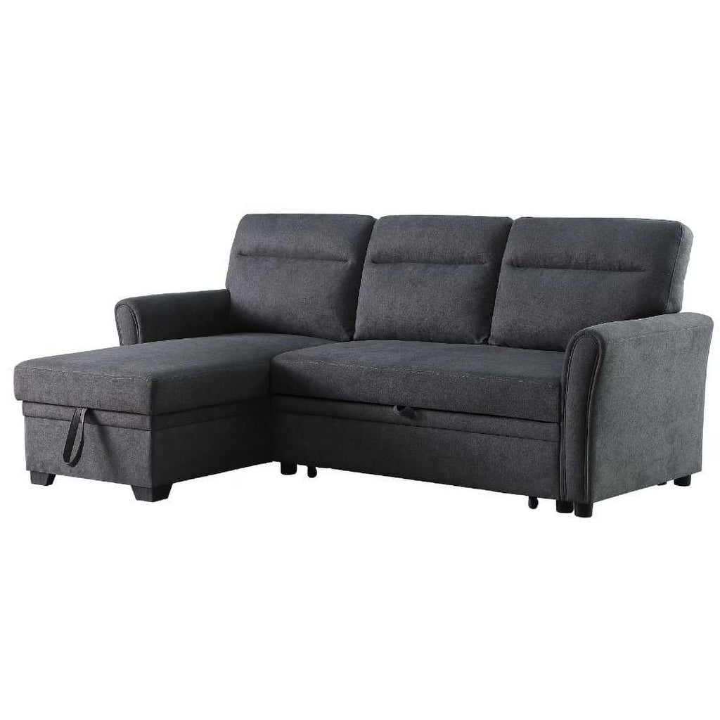 Dark Gray Fabric Sectional Sofa Sleeper Bed D746674
