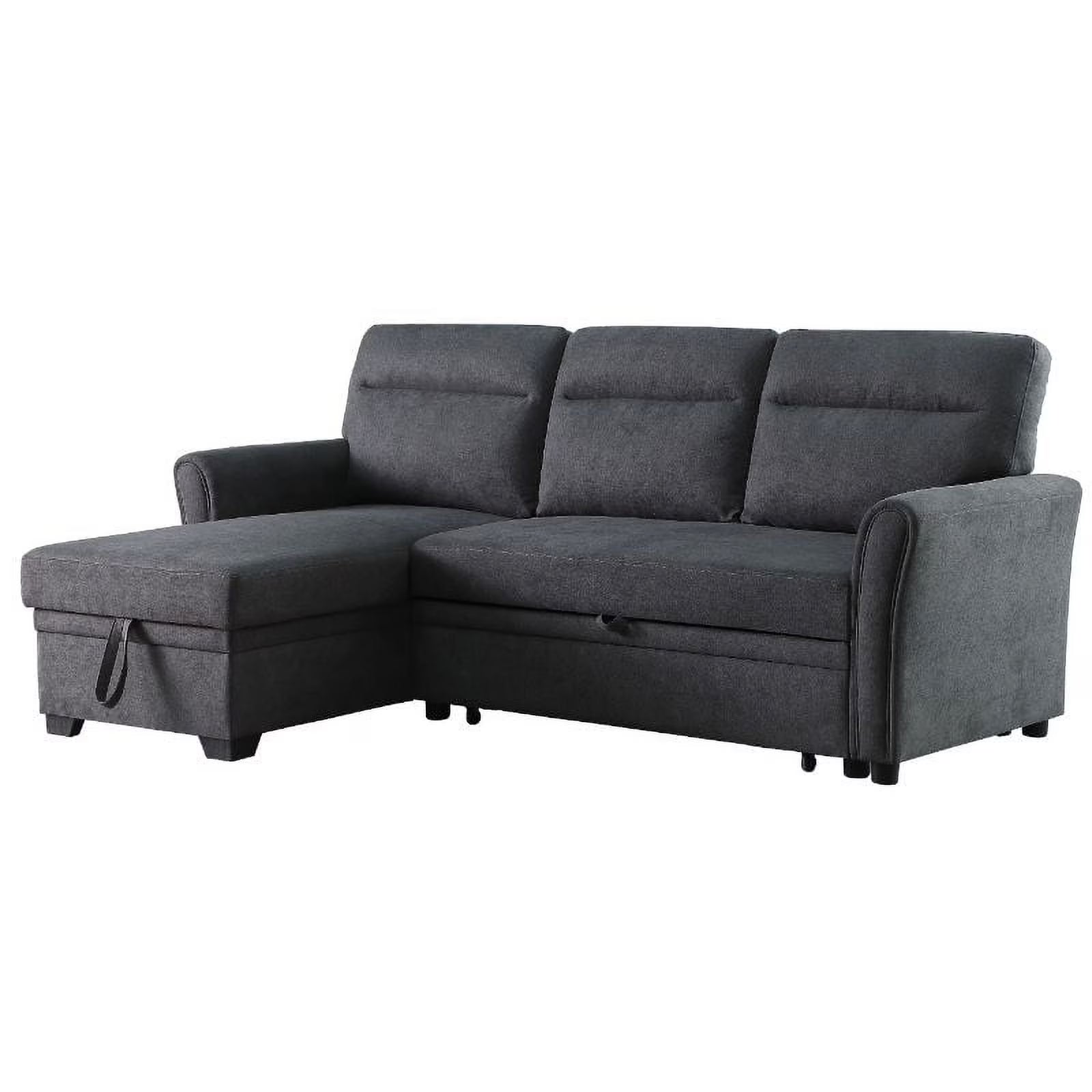 Dark Gray Fabric Sectional Sofa Sleeper Bed D746674