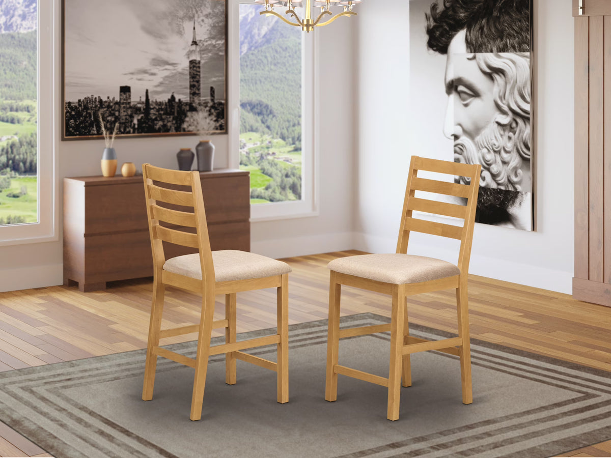 Fabric Counter Height Stools in Oak (Set of 2) Z654877