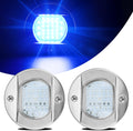 4 Round Marine Courtesy Indicator Lights, 1800LM 30LED IP68 Boat Transom Light Surface Mount Waterproof, 316 Stainless Steel, 2Pcs Cool White D151
