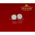 10k Yellow Gold Finish Silver Stud Earrings With Lab Created Diamond H3461