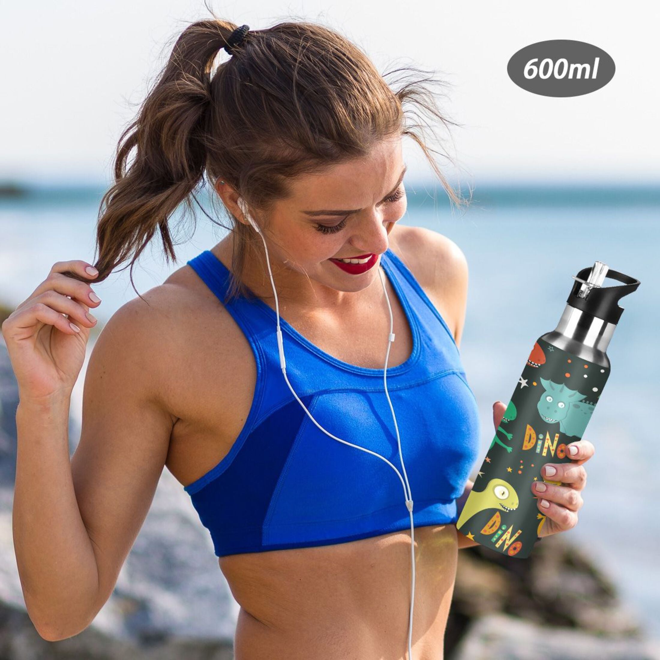 Stainless Steel Water Bottle with Straw Lid Vacuum Insulated 20 OZ L3988