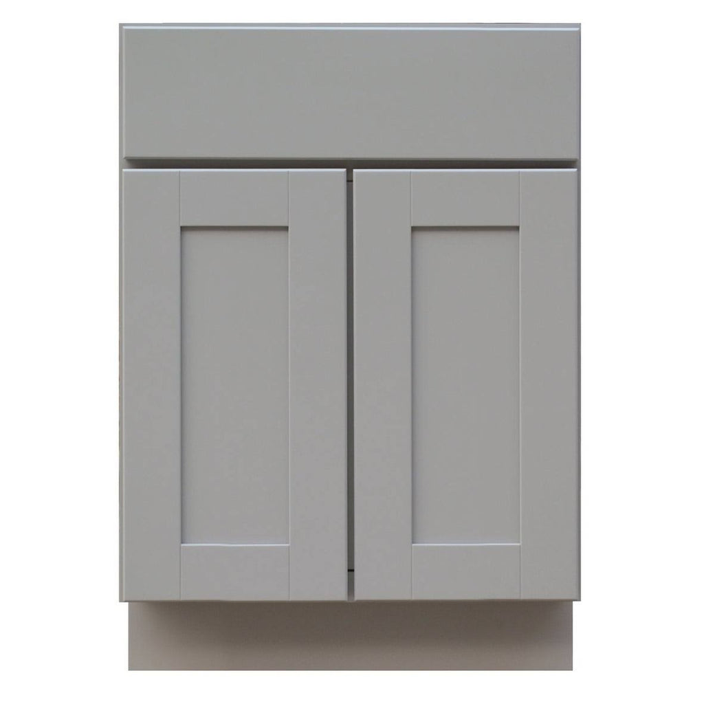 24x22 Wide Double Door Base Cabinet with Dovetail Drawers Dove Gray C148061