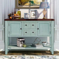 Antique Gray Buffet Sideboard Console Table with Bottom Shelf O74307