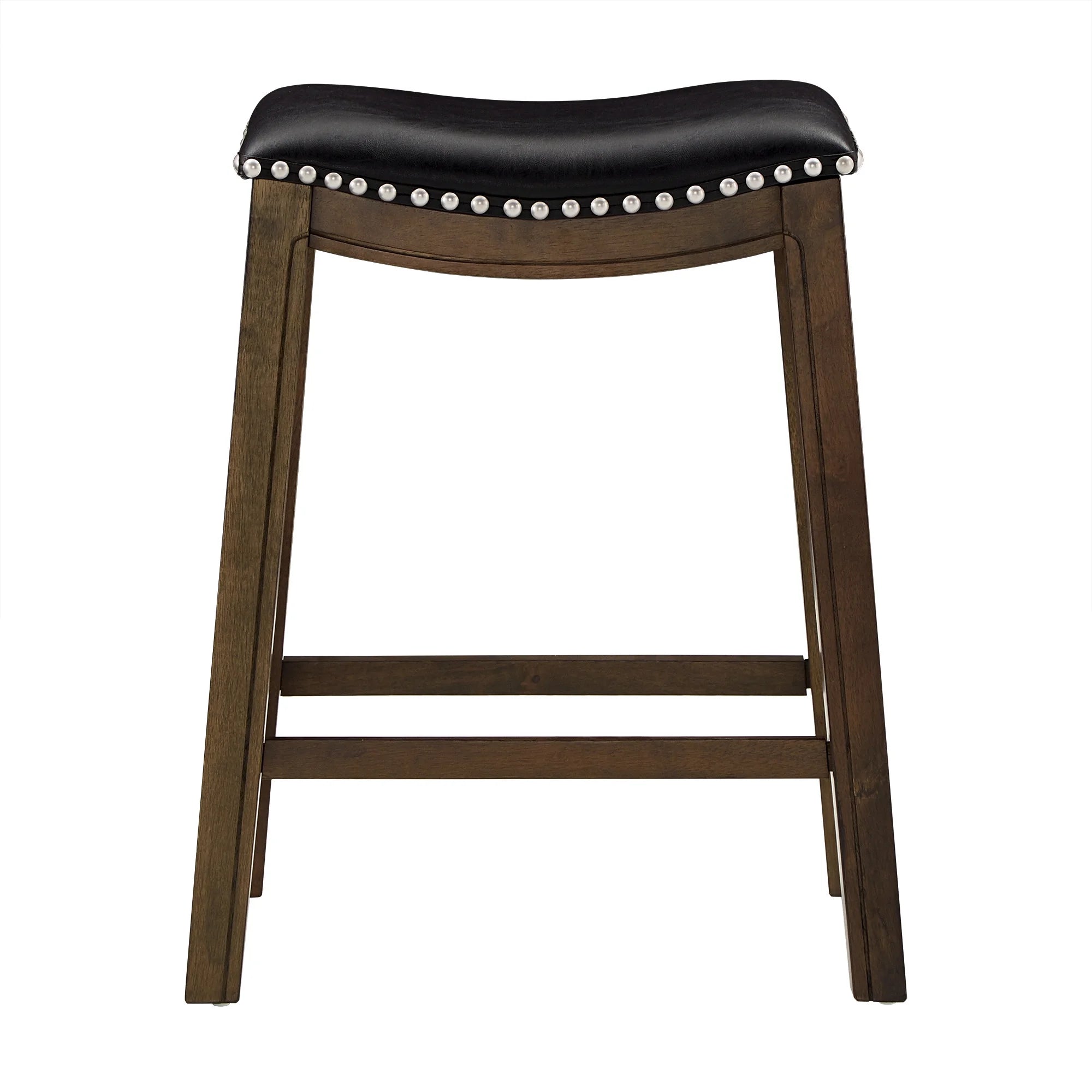 Black Faux Leather Backless Counter Height Stool N837167