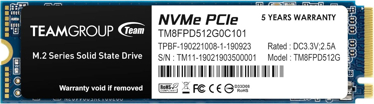 2TB NVMe PCIe Gen3x4 M.2 2280 Internal Solid State Drive SSD K8078