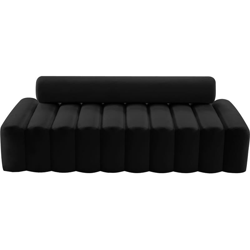 Black Velvet Upholstered Sofa D225564