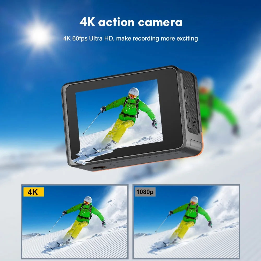 24MP Waterproof Sport Camera with Dual Screen D771