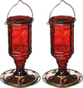 Vintage Red Glass Hummingbird Feeder, 20-Ounce, Pack of 2 D8399
