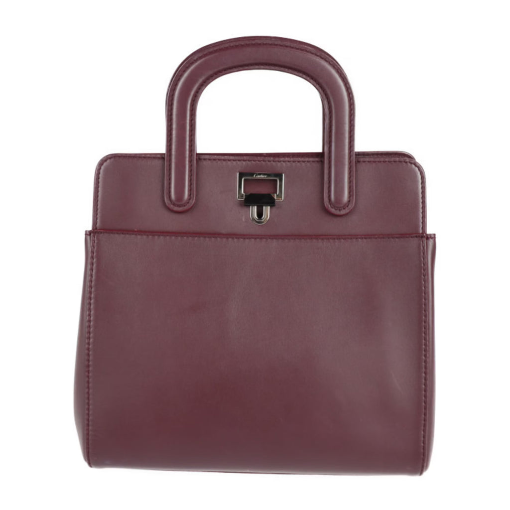 Bordeaux Calf Leather 2WAY Shoulder Bag Tote O761