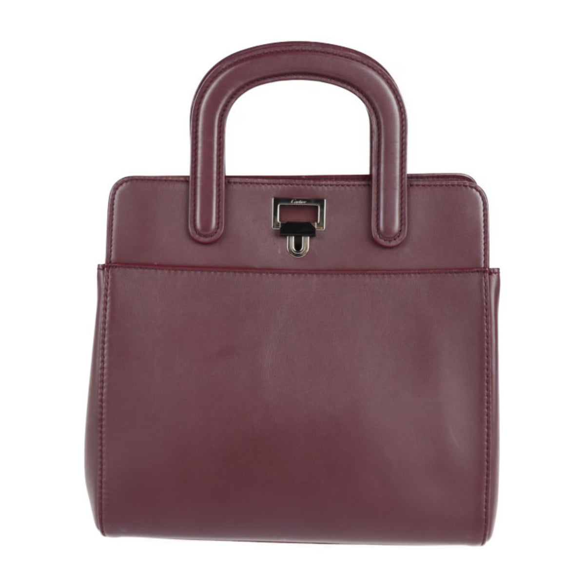 Bordeaux Calf Leather 2WAY Shoulder Bag Tote O761