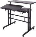 Mobile Height-Adjustable Sit-Stand Desk Riser with Maple N208