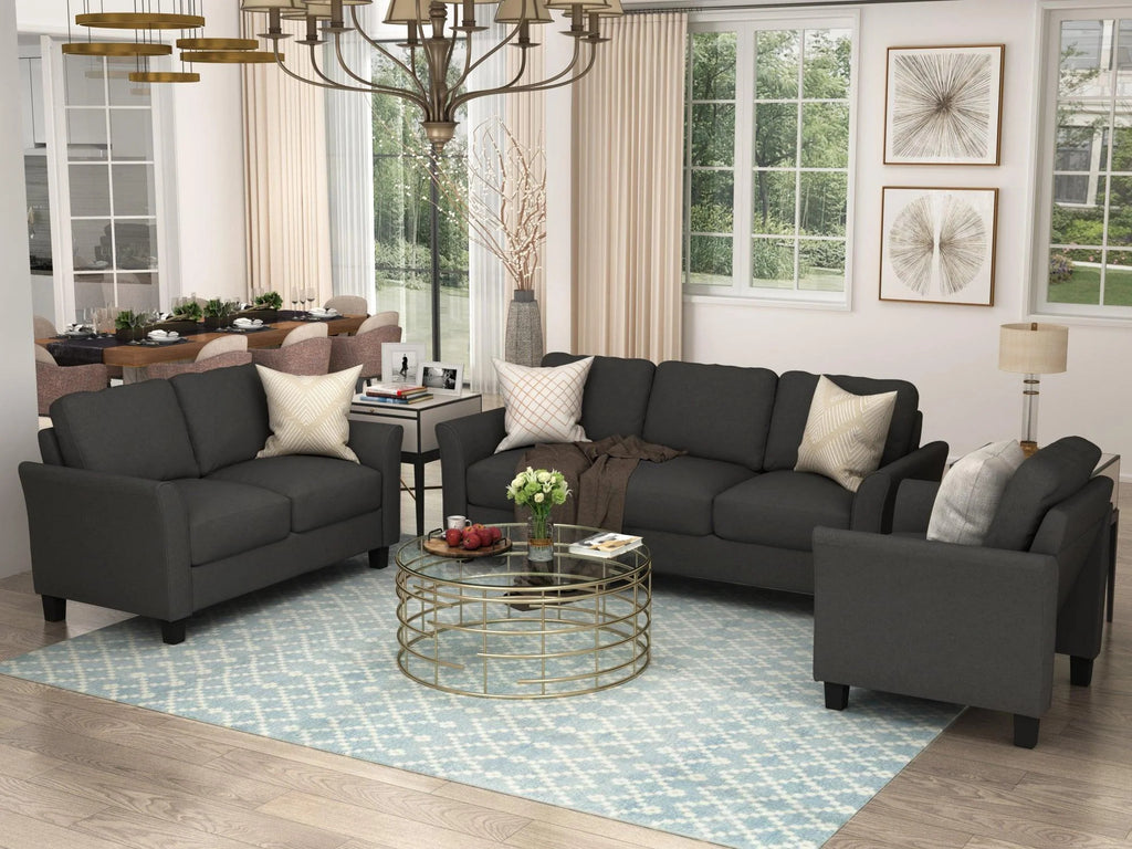 3 Pieces Polyester-blend Sofa Set A16772