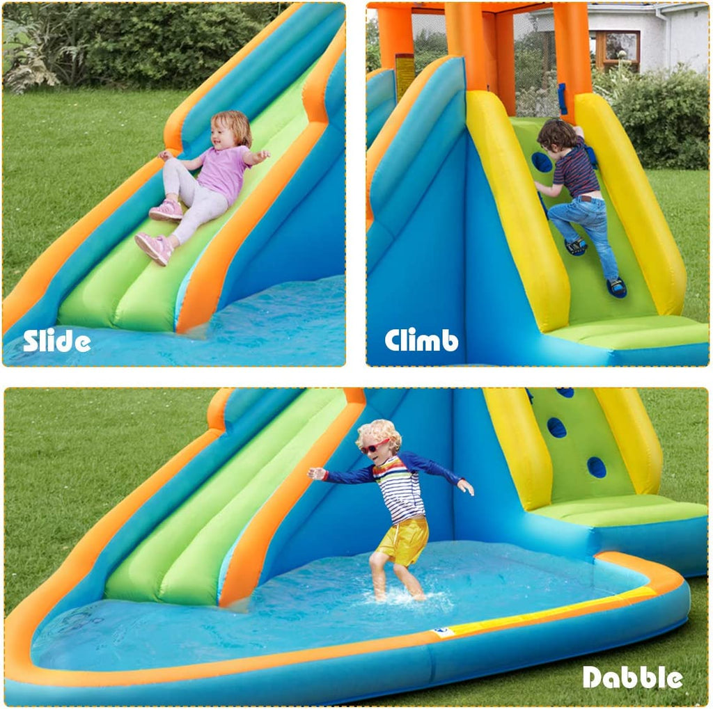Inflatable Water Slide with Blower and Splashing Pool R91001