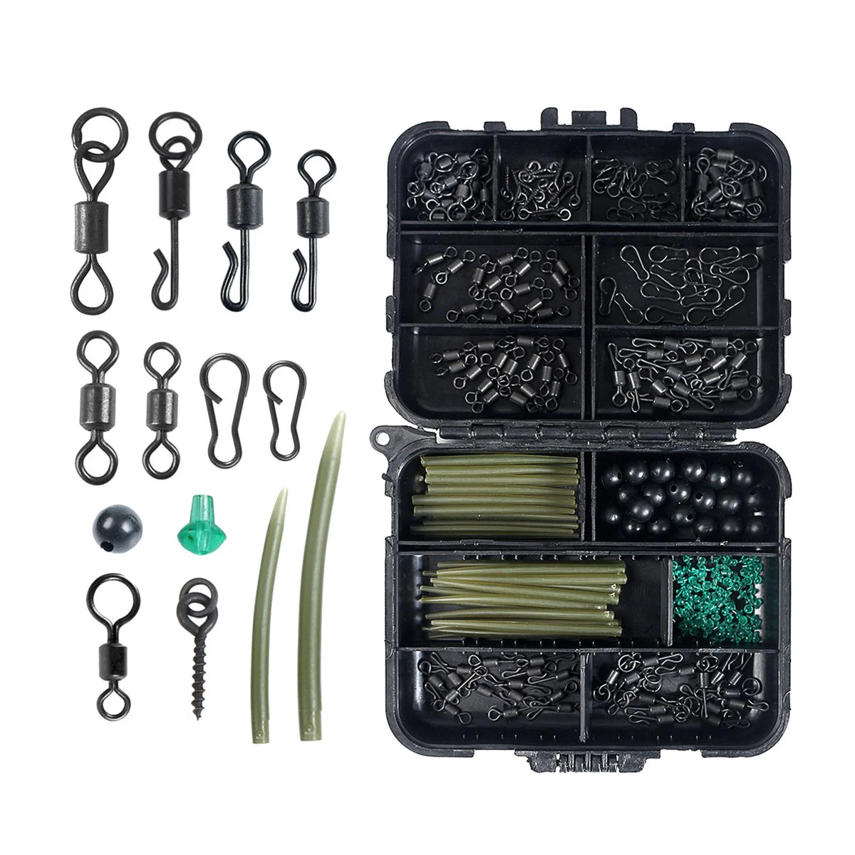 Carp Fishing Rolling Swivels Beads Stopper Accessories D359641