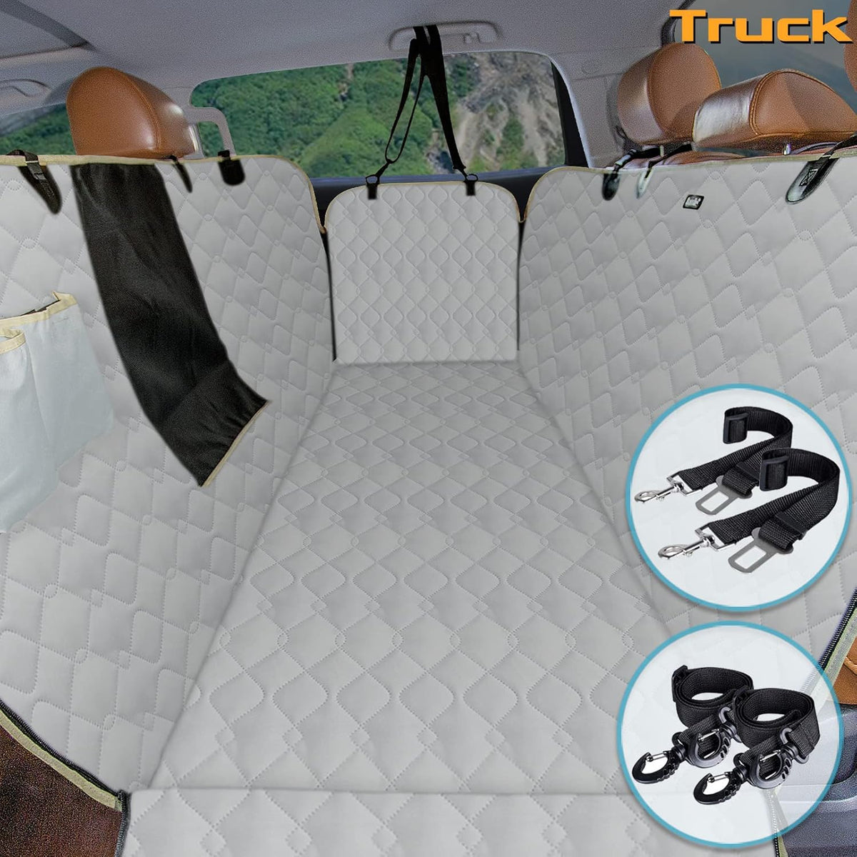Dog Seat Covers for Cars Back Seat 100% Waterproof with Mesh Visual Window Nonslip Dog Car Hammock Universal Size Pack of 2 H479262