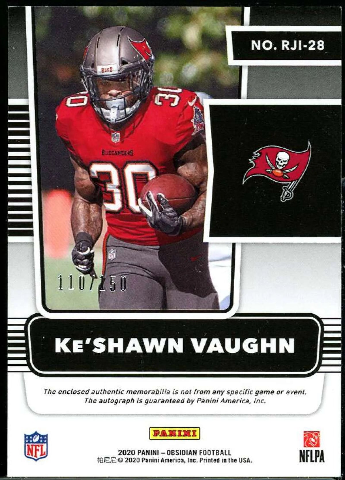 2020 Panini Obsidian Rookie Jersey Ink #28 /150 V15047
