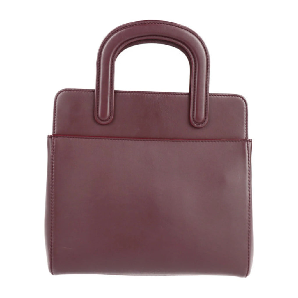 Bordeaux Calf Leather 2WAY Shoulder Bag Tote O761