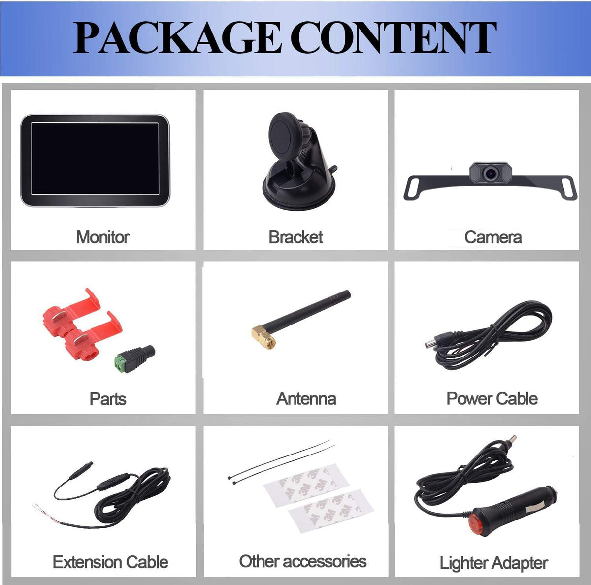7 Inch Wireless Backup Camera with Monitor Kit J752