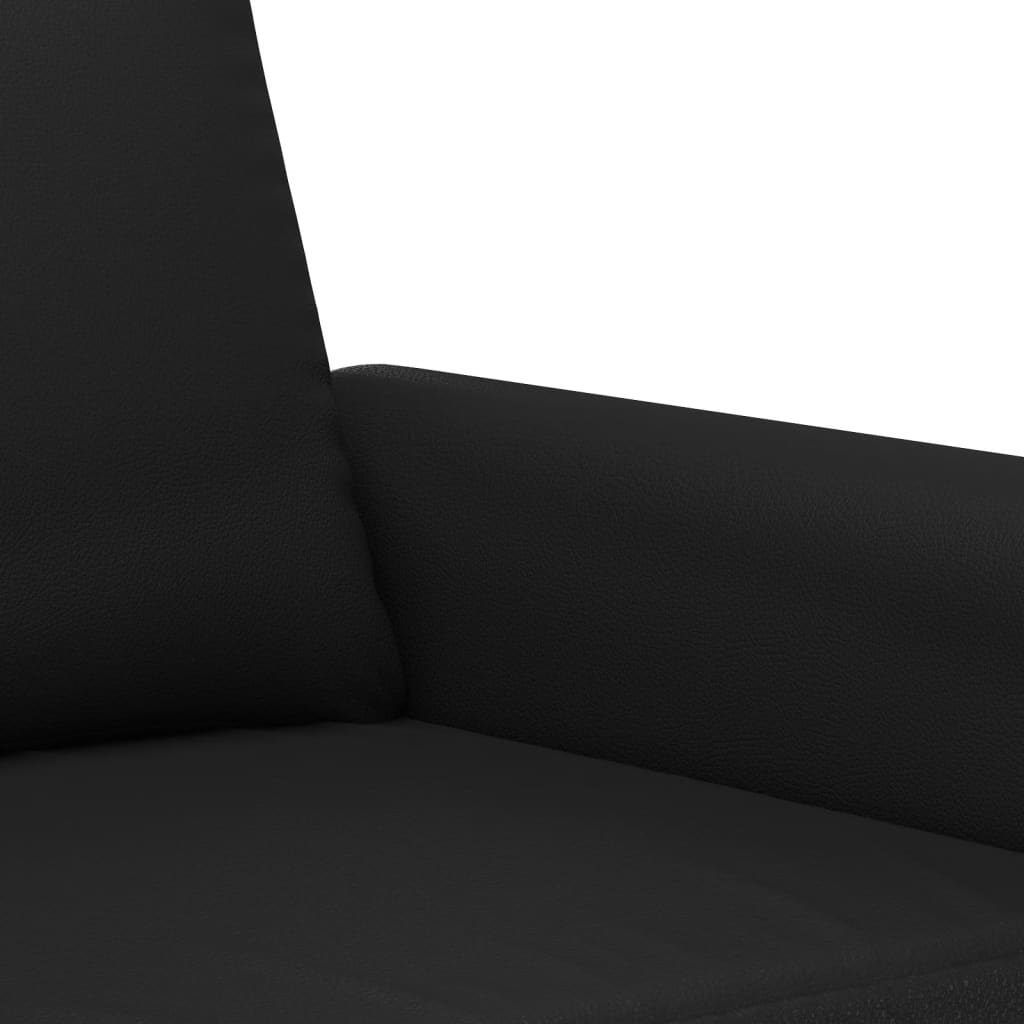 Black Faux Leather 2-Seater Sofa E4241