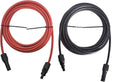 15FT 10AWG Black + Red 10 Gauge Solar Panel Extension Cable with Female and Male Connector, Pack of 2 Q53513