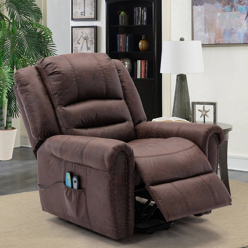 Dark Brown Power Lift Recliner with Massage O307