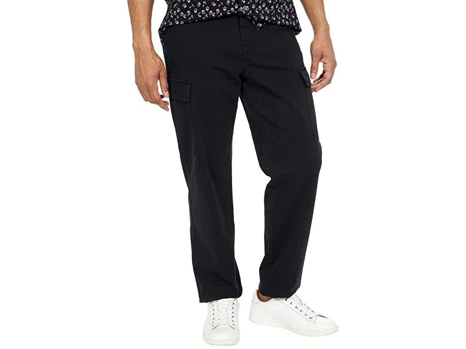 Men's Straight Fit Cargo Pants, Size 34 x 30, Black E721922