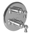 White Round Thermostatic Trim Plate with Handle F7726