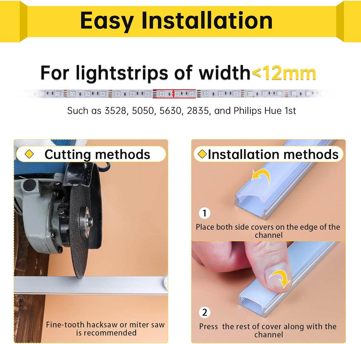 40Pack 3.3FT LED Channel System with Milky White Cover Lens, Silver Aluminum Extrusion Profile Housing Track L5823