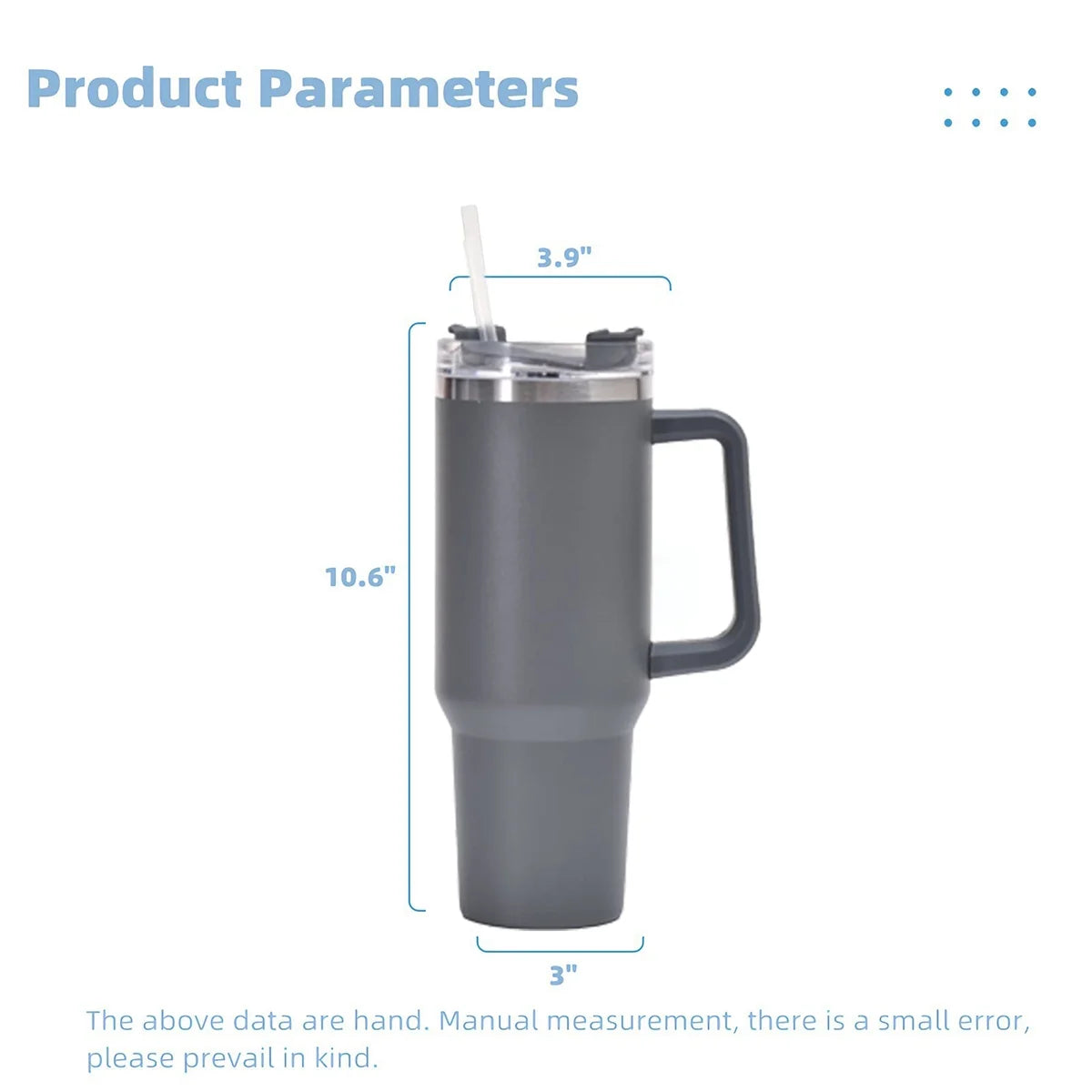 40 oz Insulated Tumbler with Straw and Handle L15893