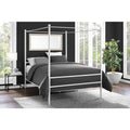 White Full Metal Canopy Bed X4415