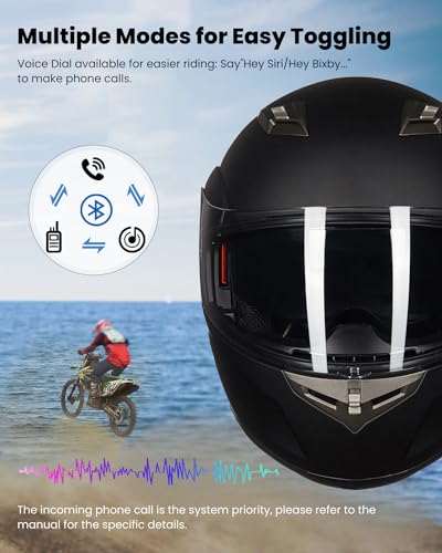 Bluetooth Modular Full Face Motorcycle Helmet with Sun Shield J976777