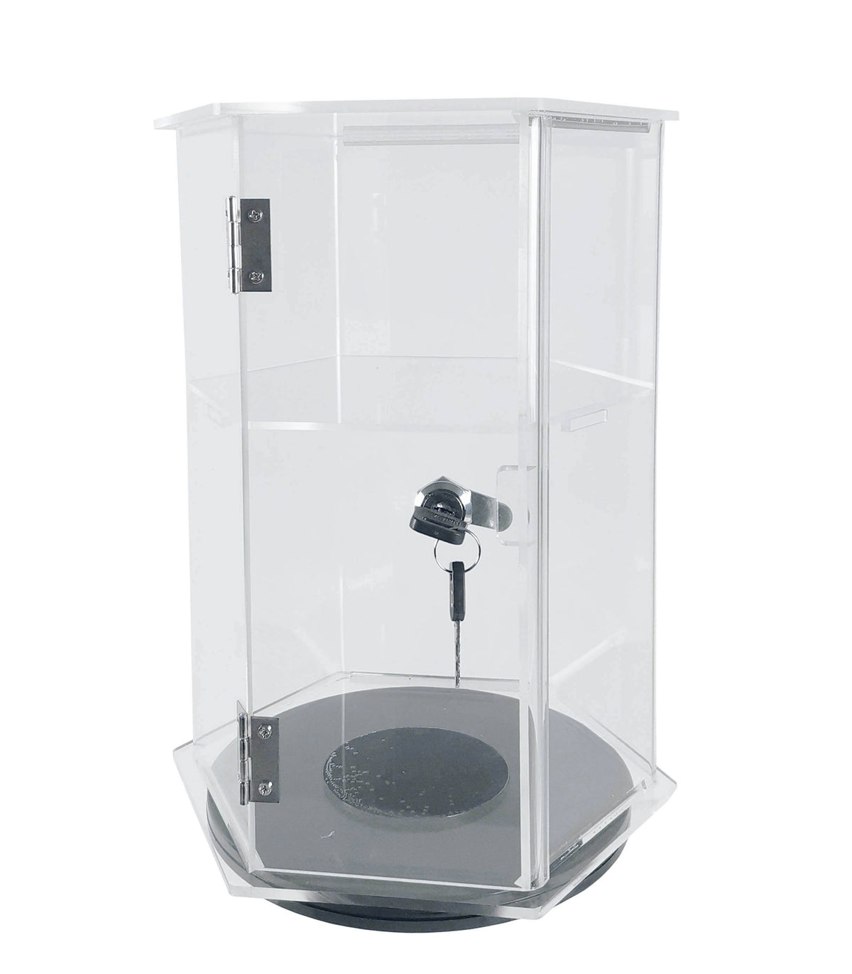 Clear Acrylic Hexagon Shelf Lock Box S261