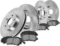 FRONT 281mm + REAR 267mm D/S 5 Lug Rotors + Brake Pads + Clips L4804