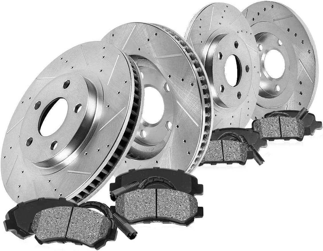 FRONT 281mm + REAR 267mm D/S 5 Lug Rotors + Brake Pads + Clips L4804
