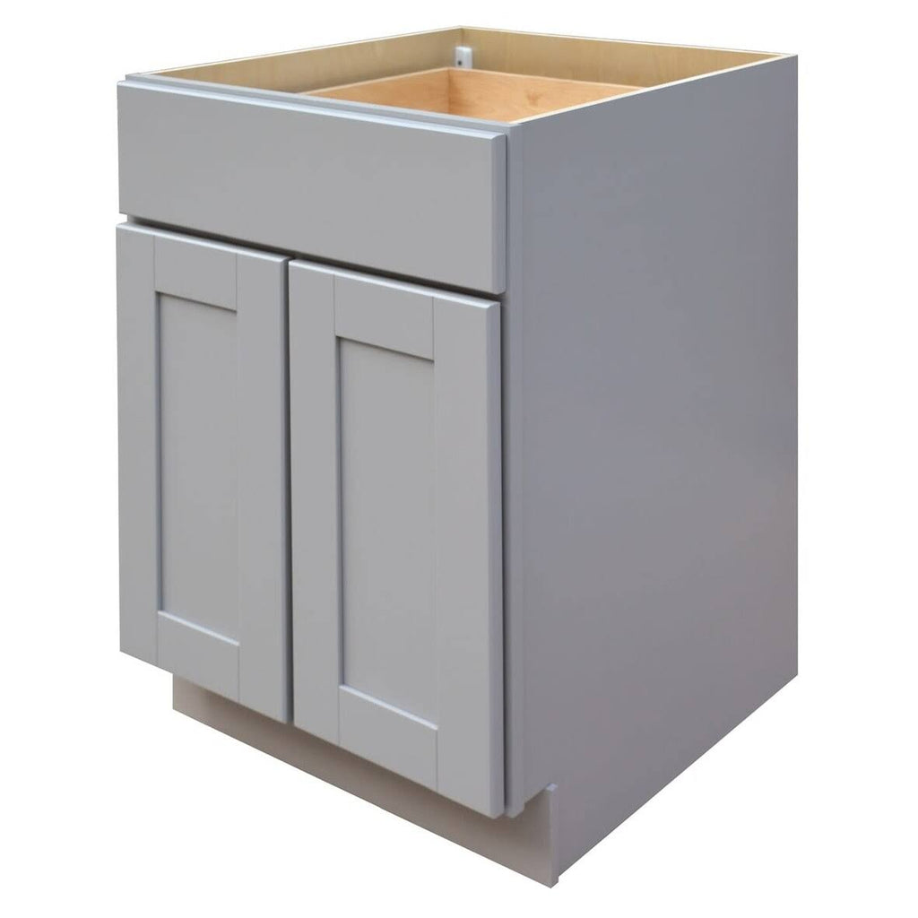 24x22 Wide Double Door Base Cabinet with Dovetail Drawers Dove Gray C148061