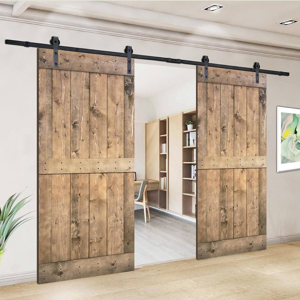 Paneled Wood Double Barn Door Set of 2 R516229