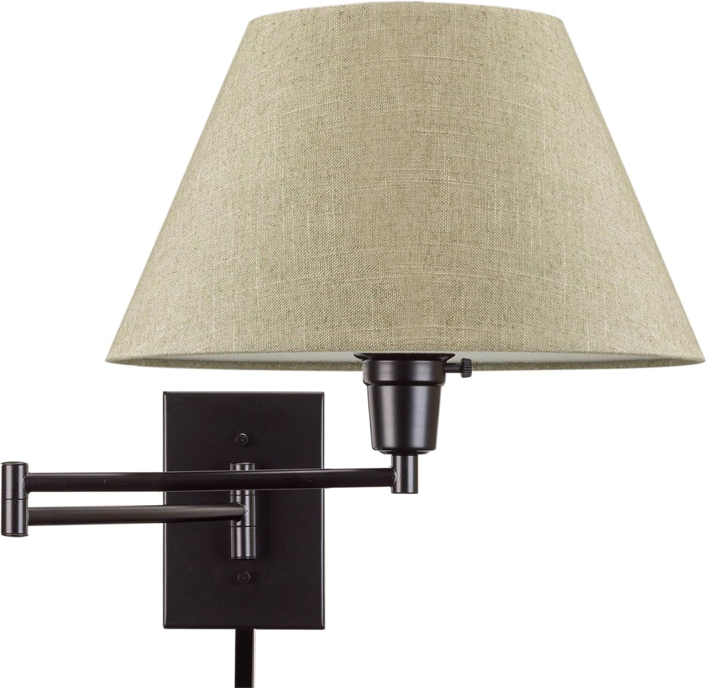 13 Swing Arm Wall Lamp with Fabric Shade, Black Finish, 2-Pack Q70174