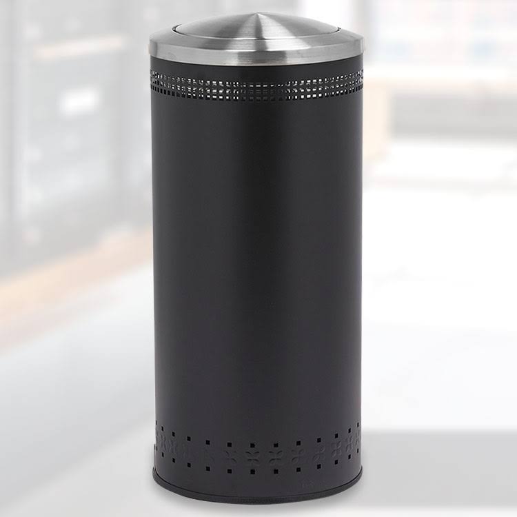 Brown Steel 25 Gallon Receptacle with Swivel Lid X189827