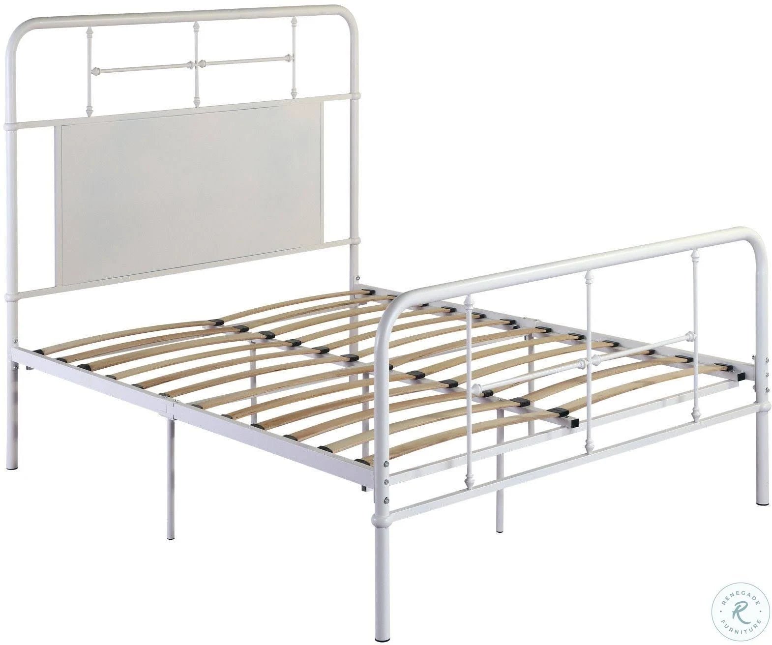 Snowdrop White Full Metal Bed W7798