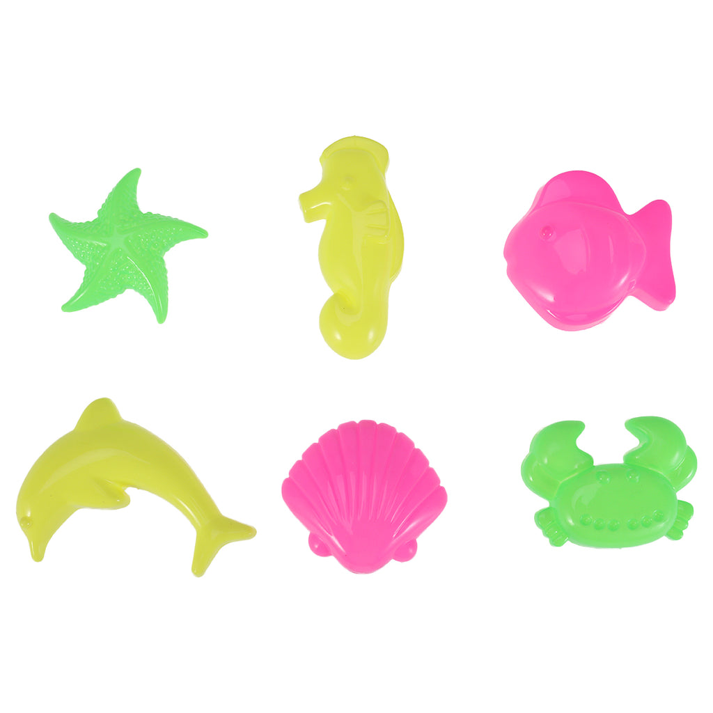6pcs Beach Sand Toys Set Sand Tray Molds E9552