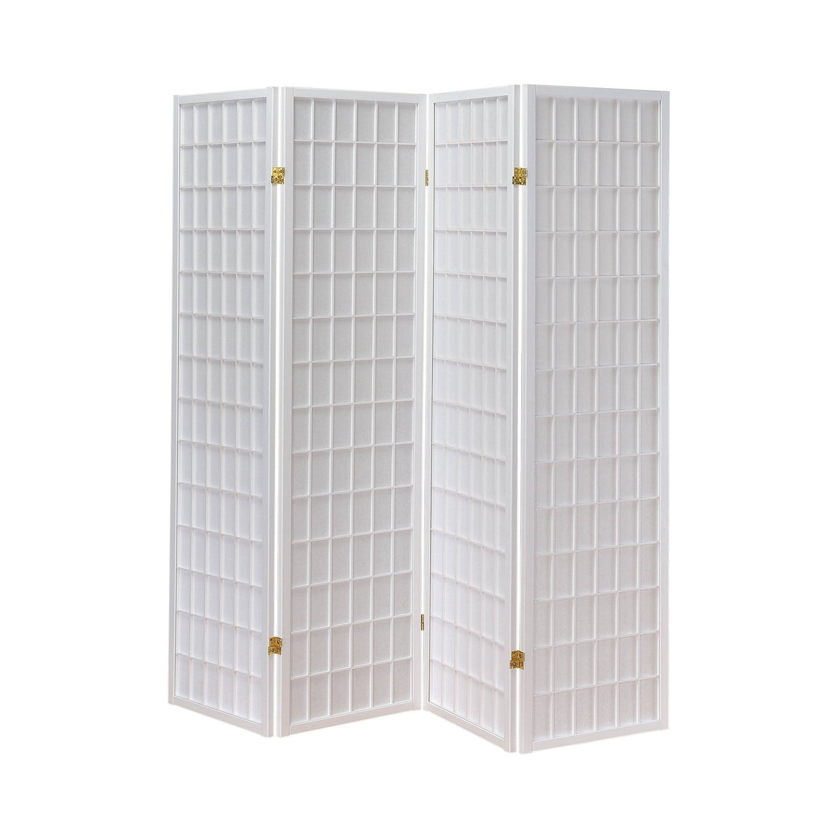 Antique White Four Panel Folding Screen Q79690