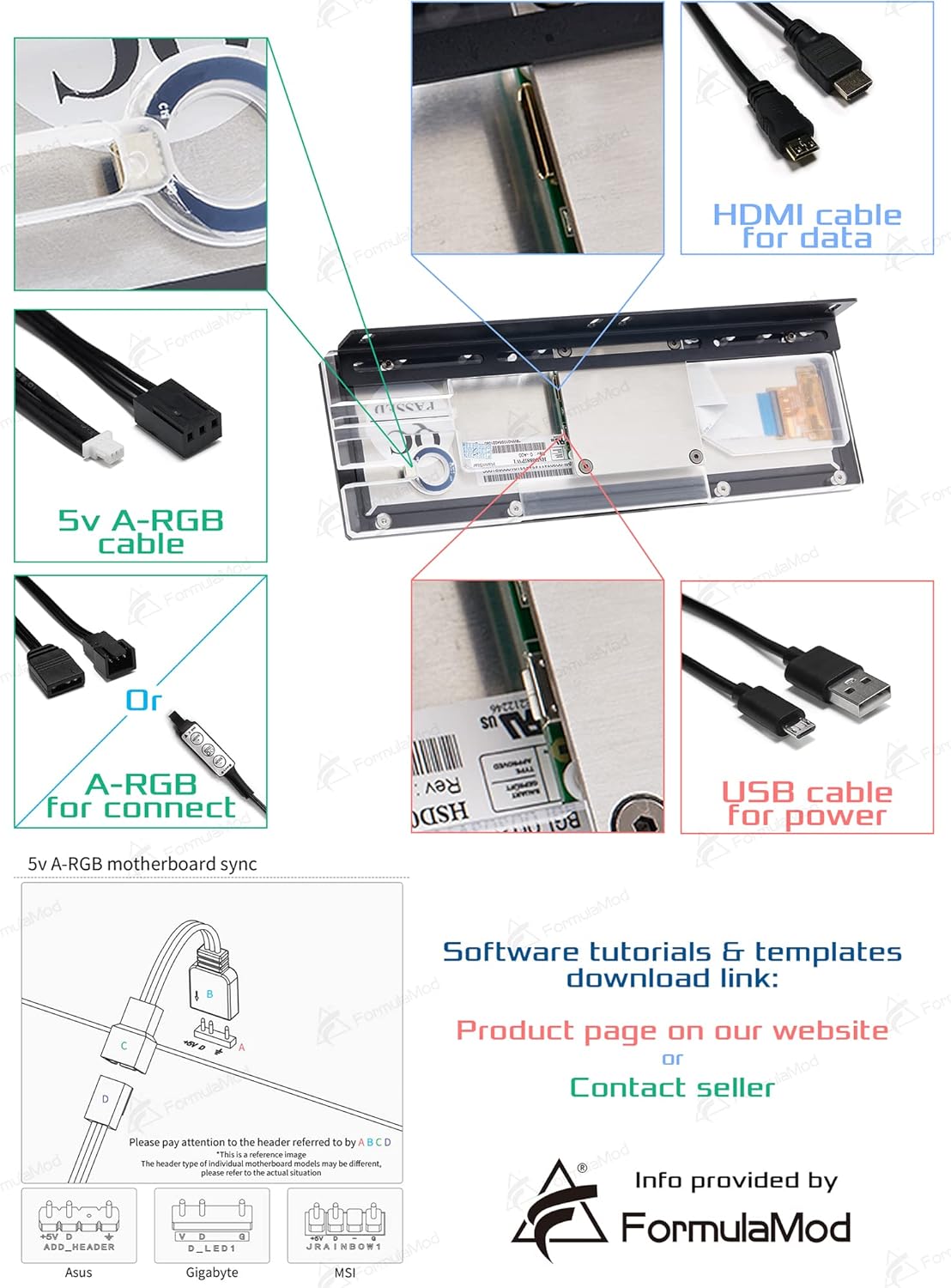 8.8 Inch LCD Screen CPU Temperature Monitor for PC Case N908