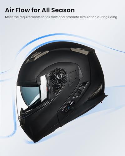 Bluetooth Modular Full Face Motorcycle Helmet with Sun Shield J976777