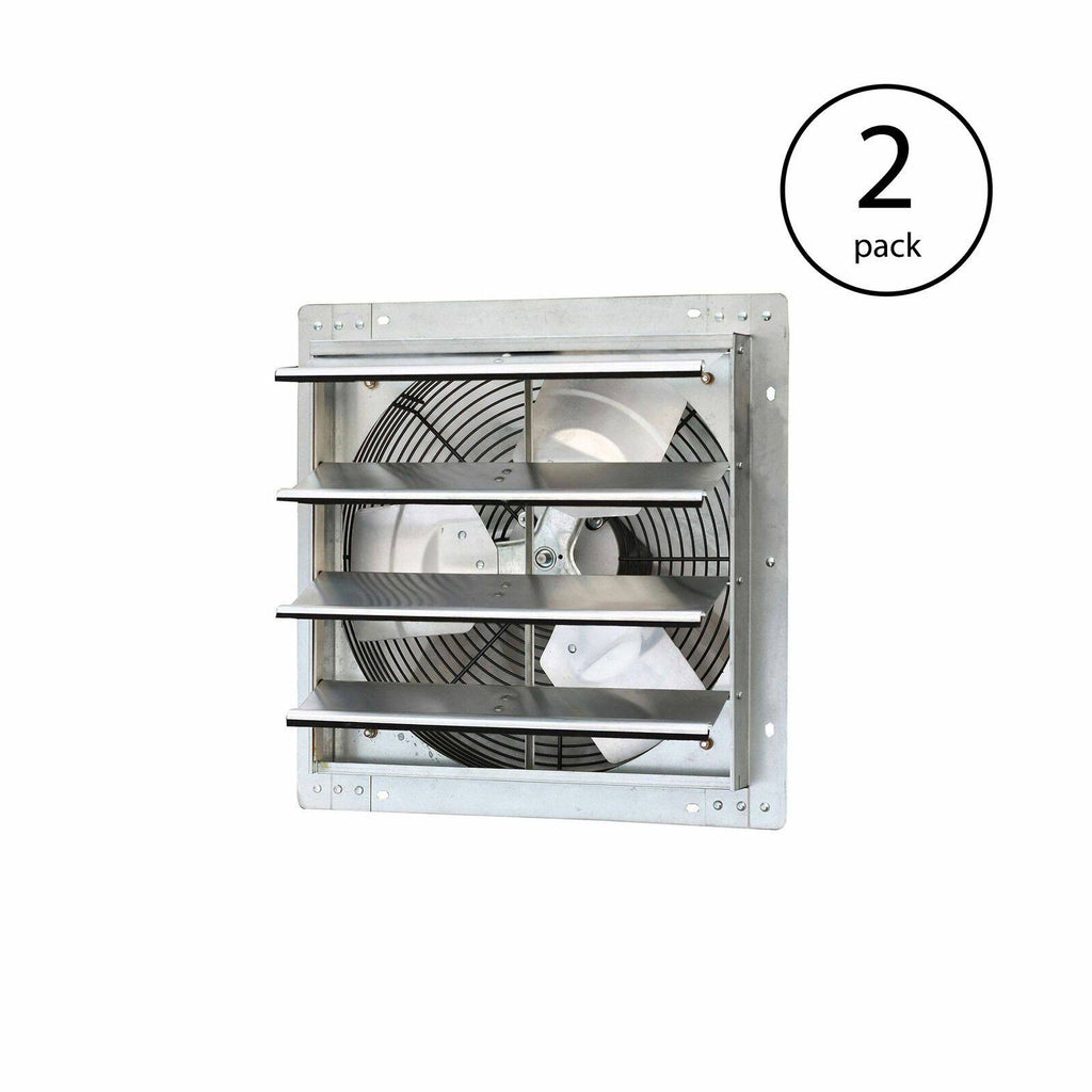 16 inch Wall Mounted Steel Shutter Exhaust Fan (2 Pack) K856253