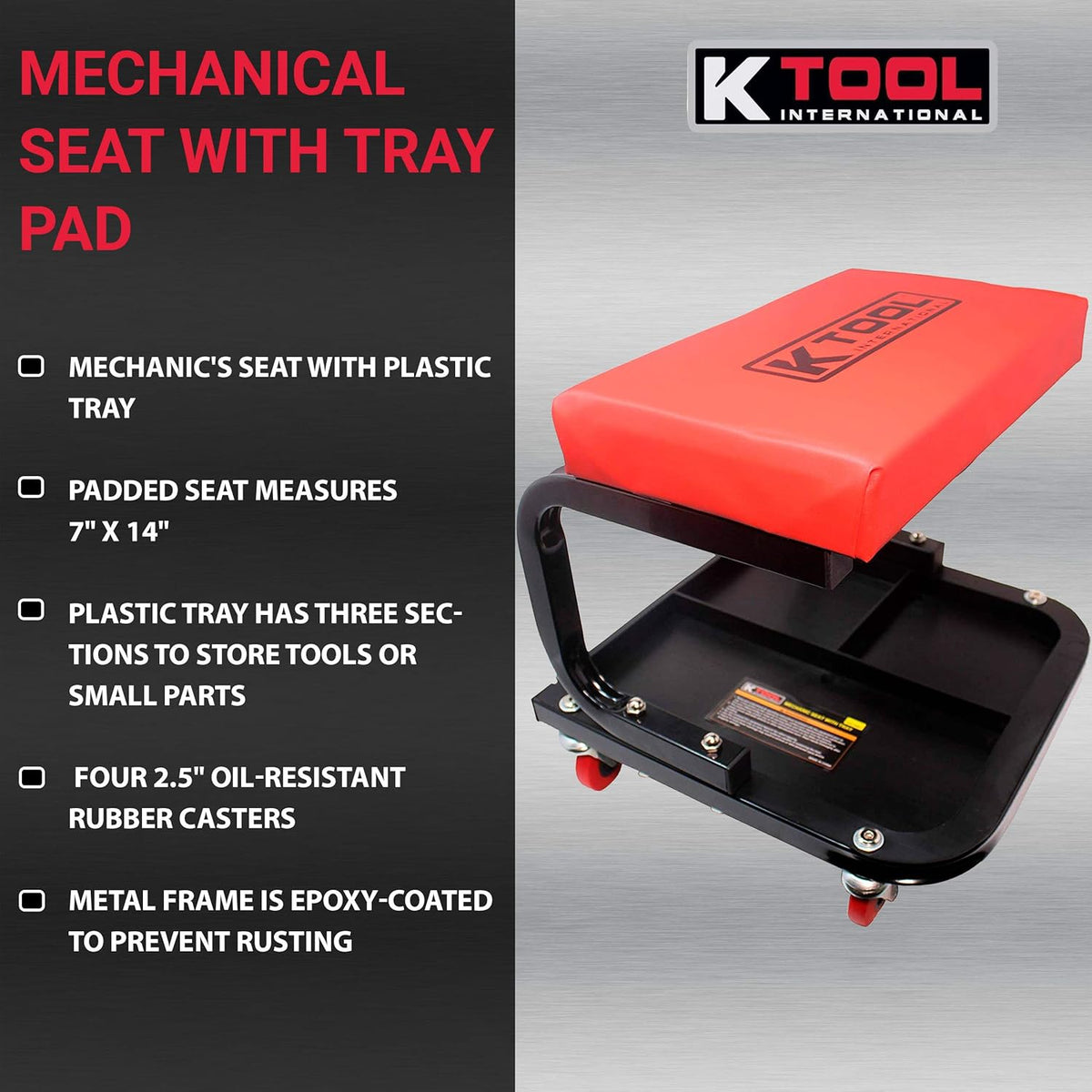 Rolling Creeper Seat Mechanic Seat with Tray Pad Pack of 2 S782