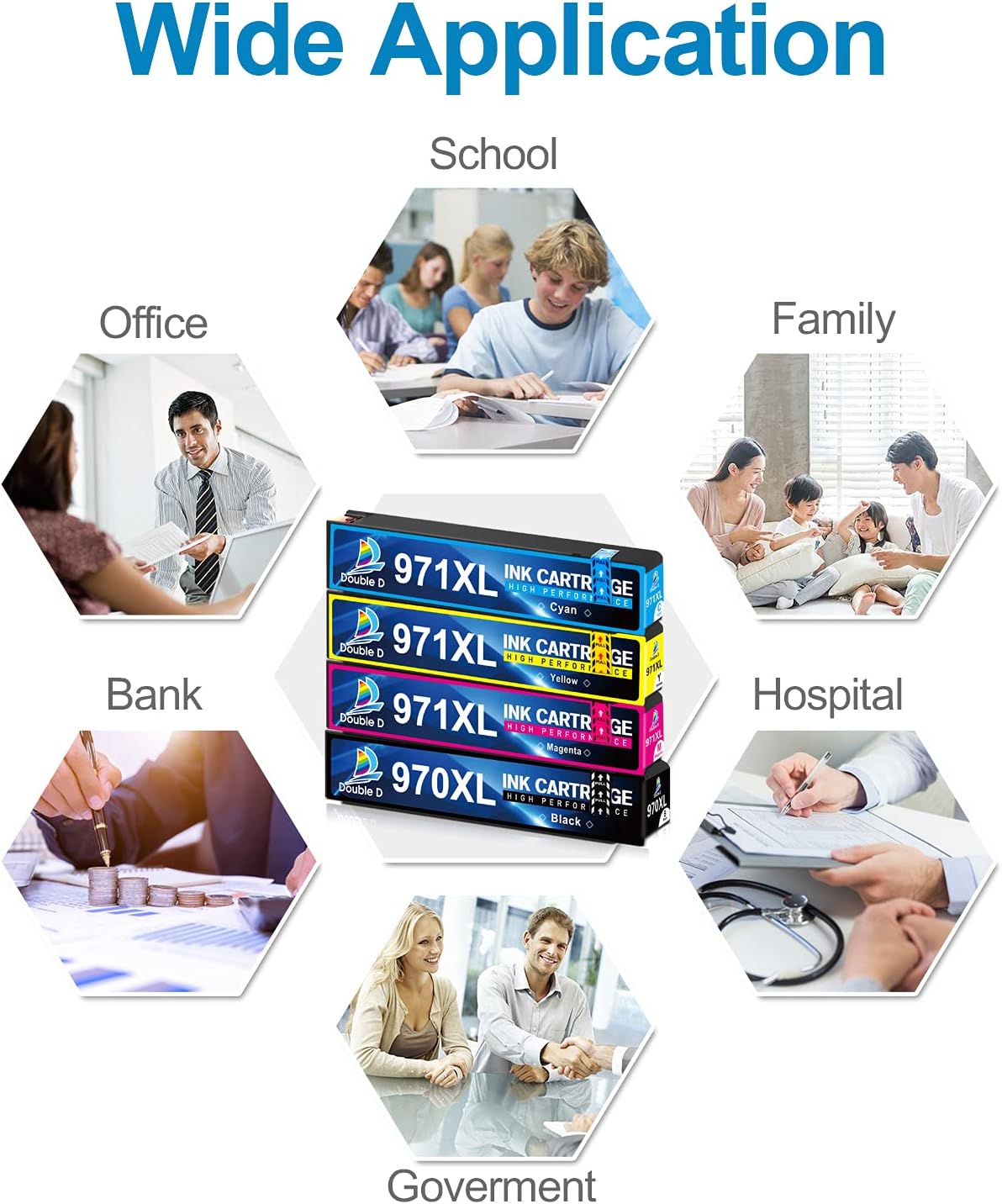 4 Pack Ink Cartridges for HP Officejet Pro S3125