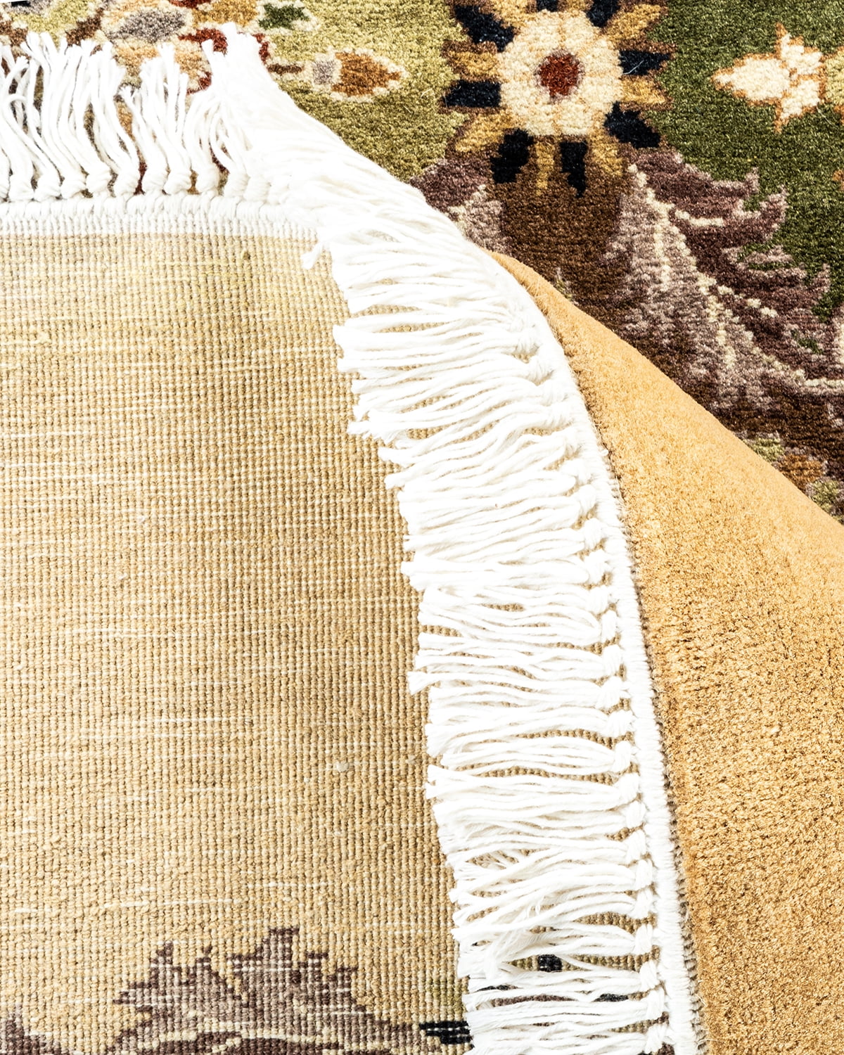 Hand-Knotted Wool Yellow Octagon Area Rug 8' 1" x 8' 1" J278
